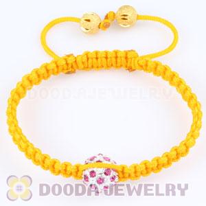 handmade Inspired Macrame Bracelets with pink Crystal disco ball beads