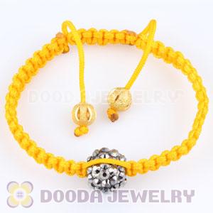 Wholesale handmade Inspired Bracelets with Crystal plastic beads and Black Macrame 