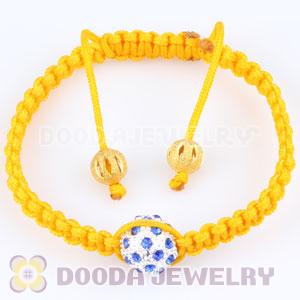 handmade Inspired Macrame Bracelets with blue Crystal disco ball beads