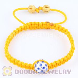 handmade Inspired Macrame Bracelets with blue Crystal disco ball beads