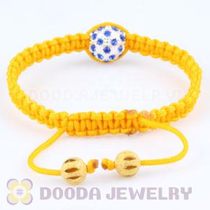 handmade Inspired Macrame Bracelets with blue Crystal disco ball beads