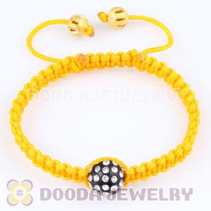 Wholesale handmade Inspired Bracelets with Crystal plastic beads and Black Macrame 