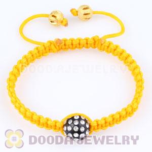 Wholesale handmade Inspired Bracelets with Crystal plastic beads and Black Macrame