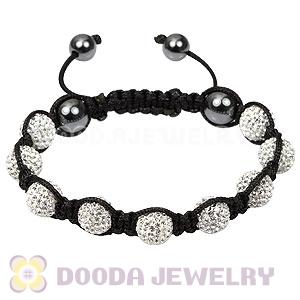 Pave White Czech Crystal TresorBeads  handmade Inspired Bracelets with Hematite
