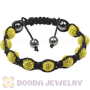 Pave Yellow Czech Crystal TresorBeads handmade Inspired Bracelets with Hematite