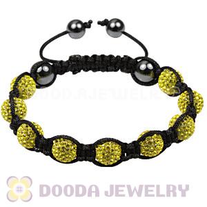 Pave Yellow Czech Crystal TresorBeads handmade Inspired Bracelets with Hematite