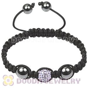 TresorBeads Macrame Bracelets with Lilac Crystal and Hematite beads 