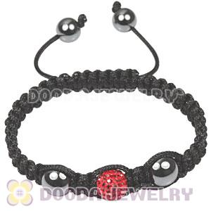 TresorBeads Macrame Bracelets with red Crystal and Hematite beads