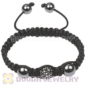 TresorBeads Macrame Bracelets with grey Crystal and Hematite beads 