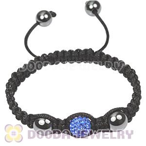 TresorBeads Macrame Bracelets with blue Crystal and Hematite beads 