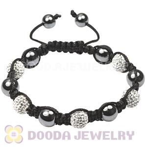 Fashion handmade TresorBeads Bracelets with white Czech Crystal and Hematite beads 