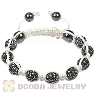 Pave grey Czech Crystal TresorBeads Inspired Bracelets with Hematite