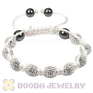 Pave white Czech Crystal TresorBeads Inspired Bracelets with Hematite