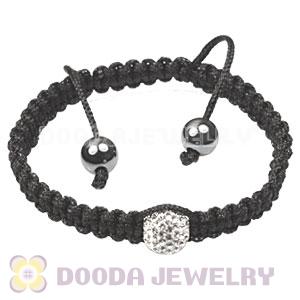 Fashion handmade TresorBeads Macrame Bracelets with white Crystal and Hematite 