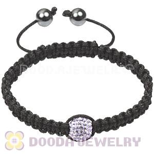 Fashion handmade TresorBeads Macrame Bracelets with Lilac Crystal and Hematite 
