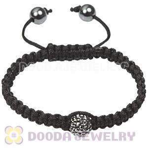 Fashion handmade TresorBeads Macrame Bracelets with grey Crystal and Hematite 