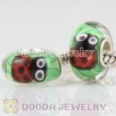 Ladybug glass beads in 925 silver core European compatible