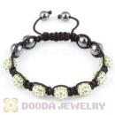 handmade Style TresorBeads Bracelets with green Crystal Ball and Hematite