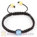 Wholesale handmade Inspired Bracelets with blue Crystal plastic beads and Black Macrame