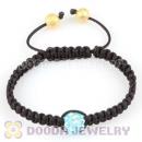 Wholesale handmade Inspired Bracelets with green Crystal plastic beads and Black Macrame
