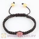 Wholesale handmade Inspired Bracelets with red Crystal plastic beads and Black Macrame