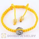 Wholesale handmade Inspired Bracelets with Crystal plastic beads and Black Macrame