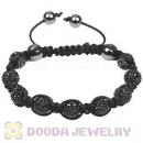 Pave Black Czech Crystal TresorBeads handmade Inspired Bracelets with Hematite