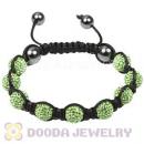 Pave grass green Czech Crystal TresorBeads handmade Inspired Bracelets with Hematite