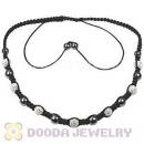 Fashion TresorBeads necklace with white Czech Crystal and Hematite beads