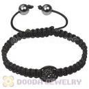 Fashion handmade TresorBeads Macrame Bracelets with mysterious black Crystal and Hematite