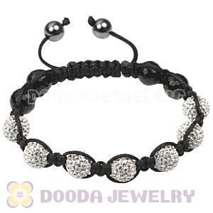 Fashion TresorBeads bracelets with faceted black agate beads and pave crystal 