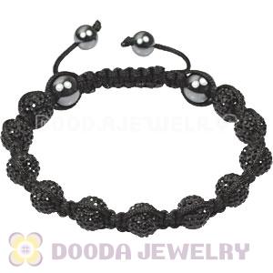 Fashion mens TresorBeads bracelets with black crystal beads and hematite
