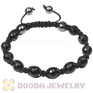 2011 latest mens TresorBeads bracelets faceted black agate beads and hemitite 