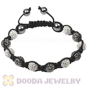 2011 newest mens TresorBeads bracelets with white-grey crystal beads and hemitite 