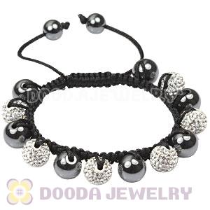 Fashion TresorBeads Bracelets with white Czech Crystal and Hematite