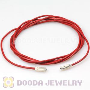 Hot red Leather Bracelets with 925 Silver Ends with 925 Stamped
