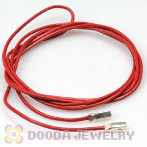 Hot red Leather Bracelets with 925 Silver Ends with 925 Stamped
