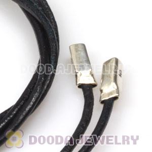 Blue Leather Bracelets with 925 Silver Ends with 925 Stamped