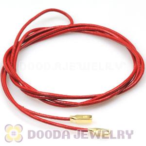 Bright red Leather Bracelets with 925 Silver Ends with 925 Stamped