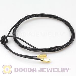 Royal blue Leather Bracelets with Gold Plated Silver Ends with 925 Stamped