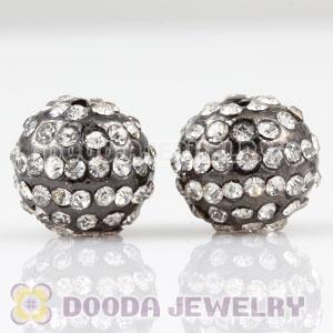 10mm handmade grey Alloy Beads with Crystal Wholesale