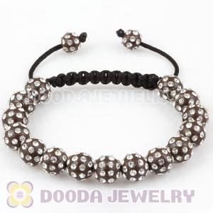 Fashion handmade handmade Inspired Bead Bracelets with grey plastic pave Crystal Beads