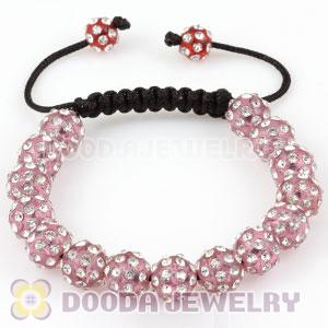 Fashion handmade Inspired Bead Bracelets with lovely pink plastic pave Crystal  Beads
