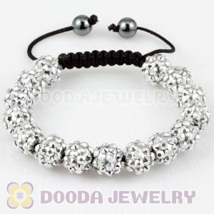 Fashion handmade Inspired Bracelets with grey plastic Crystal beads and hemitite