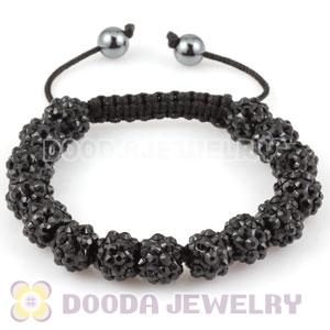 2011 handmade style Bracelets with black plastic Crystal beads and hemitite