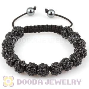 2011 handmade style Bracelets with black plastic Crystal beads and hemitite