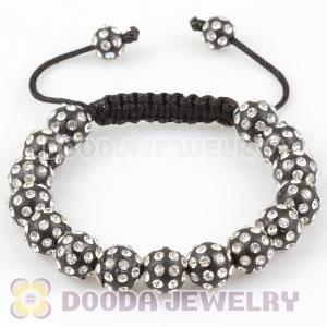 Fashion handmade handmade Inspired Bead Bracelets with black plastic pave Crystal  Beads