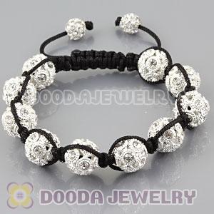 handmade Inspired Bracelets Wholesale with white hollow crystal disco ball beads