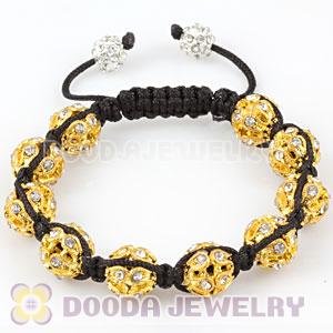 handmade Inspired Bracelets Wholesale with gold Plated hollow crystal Ball Bead