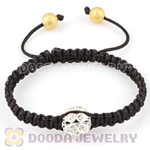 Fashion handmade Inspired Macrame friendship Bracelets with white hollow crystal ball beads 